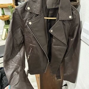 Women's Brown Leather Jacket, size small